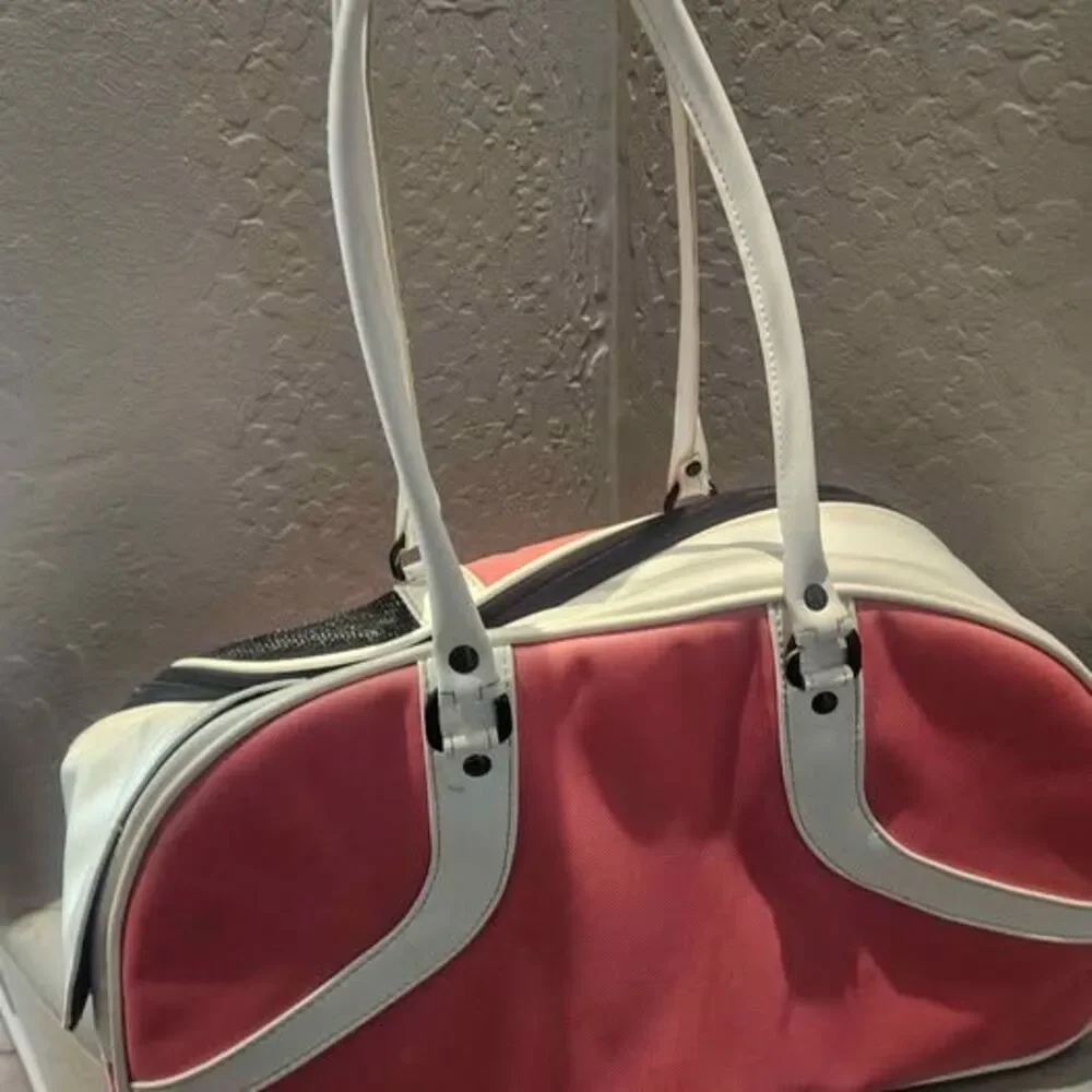 White Pink Black Pet Carrier Bag